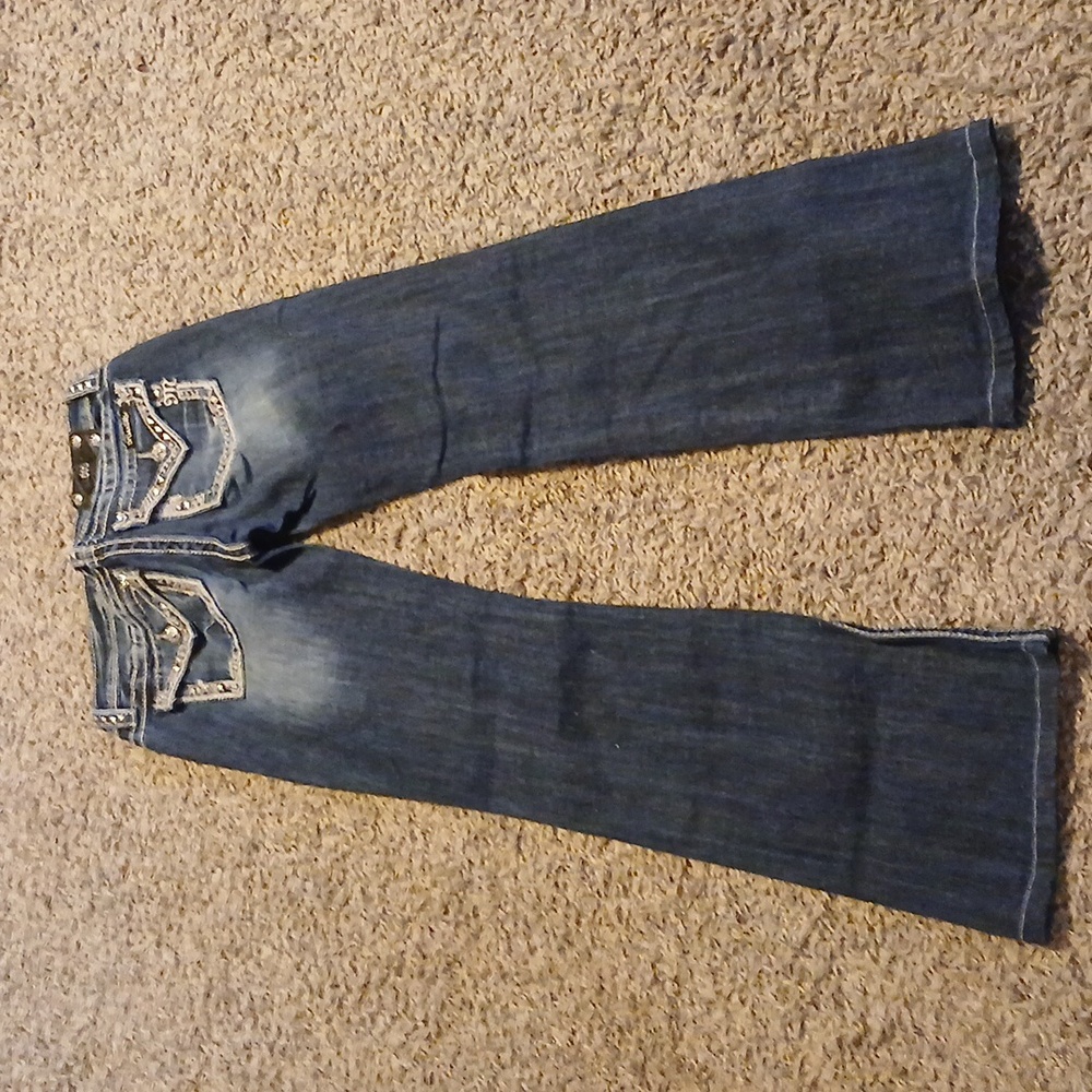 Girls Miss Me Jeans with Embroidered Pockets